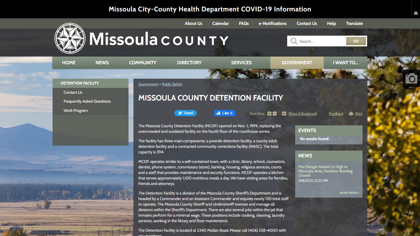 Missoula County Detention Facility | Missoula County, MT